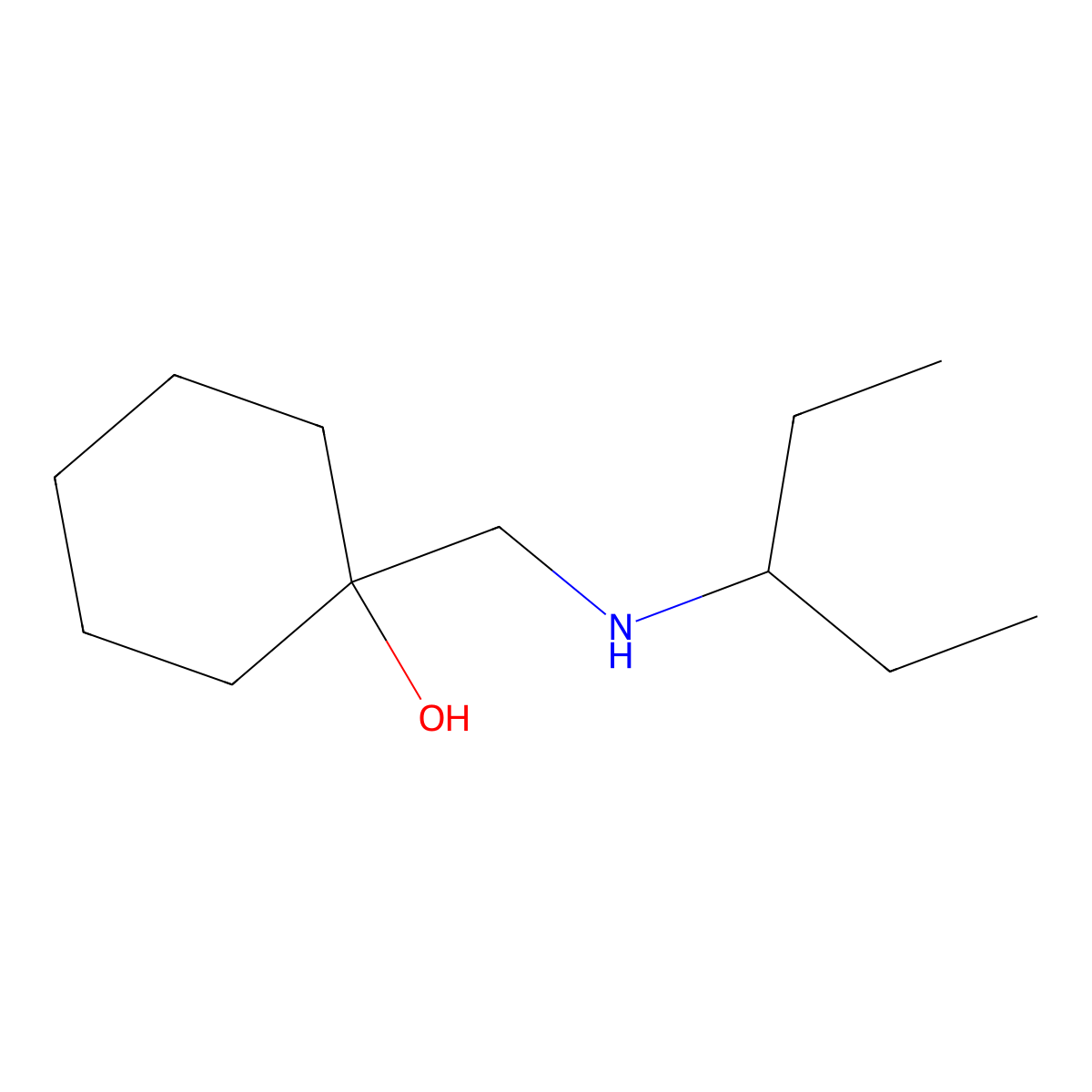 1-{[(Pentan-3-yl)amino]methyl}cyclohexan-1-ol molecular structure, CAS 1183465-80-6