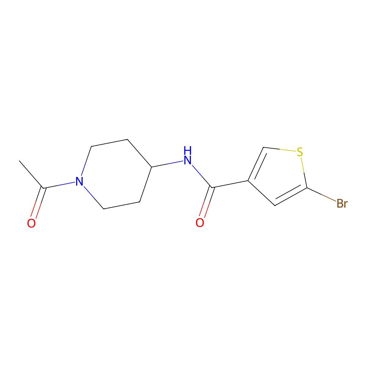 N-(1-acetylpiperidin-4-yl)-5-bromothiophene-3-carboxamide molecular structure, CAS 1183466-22-9