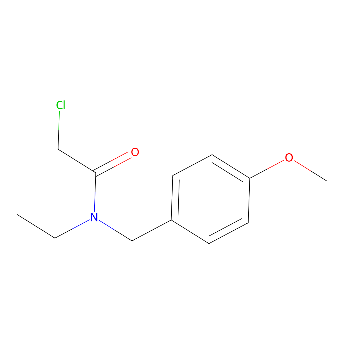 2-chloro-N-ethyl-N-[(4-methoxyphenyl)methyl]acetamide molecular structure, CAS 1183471-71-7