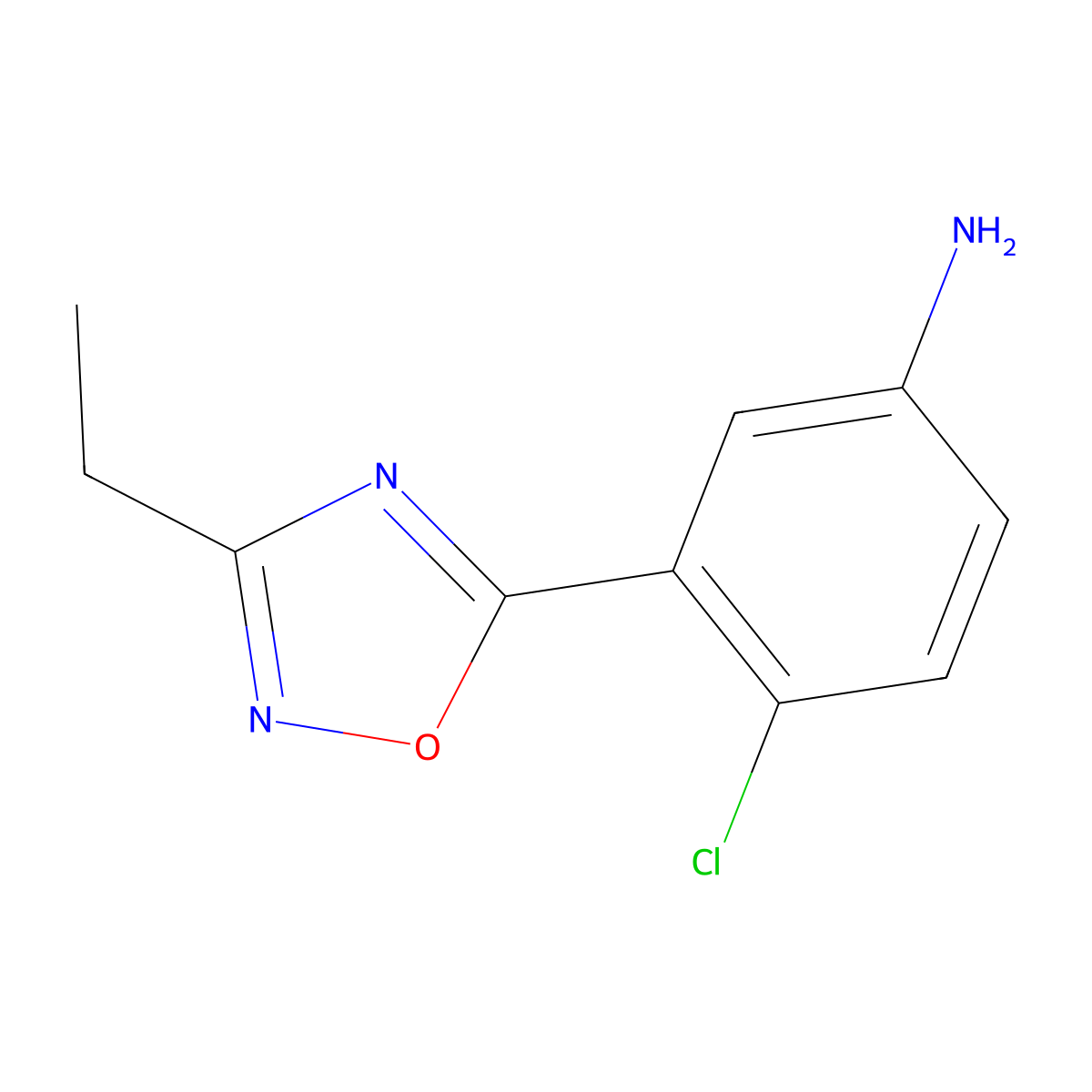 4-Chloro-3-(3-ethyl-1,2,4-oxadiazol-5-yl)aniline molecular structure, CAS 1183472-79-8