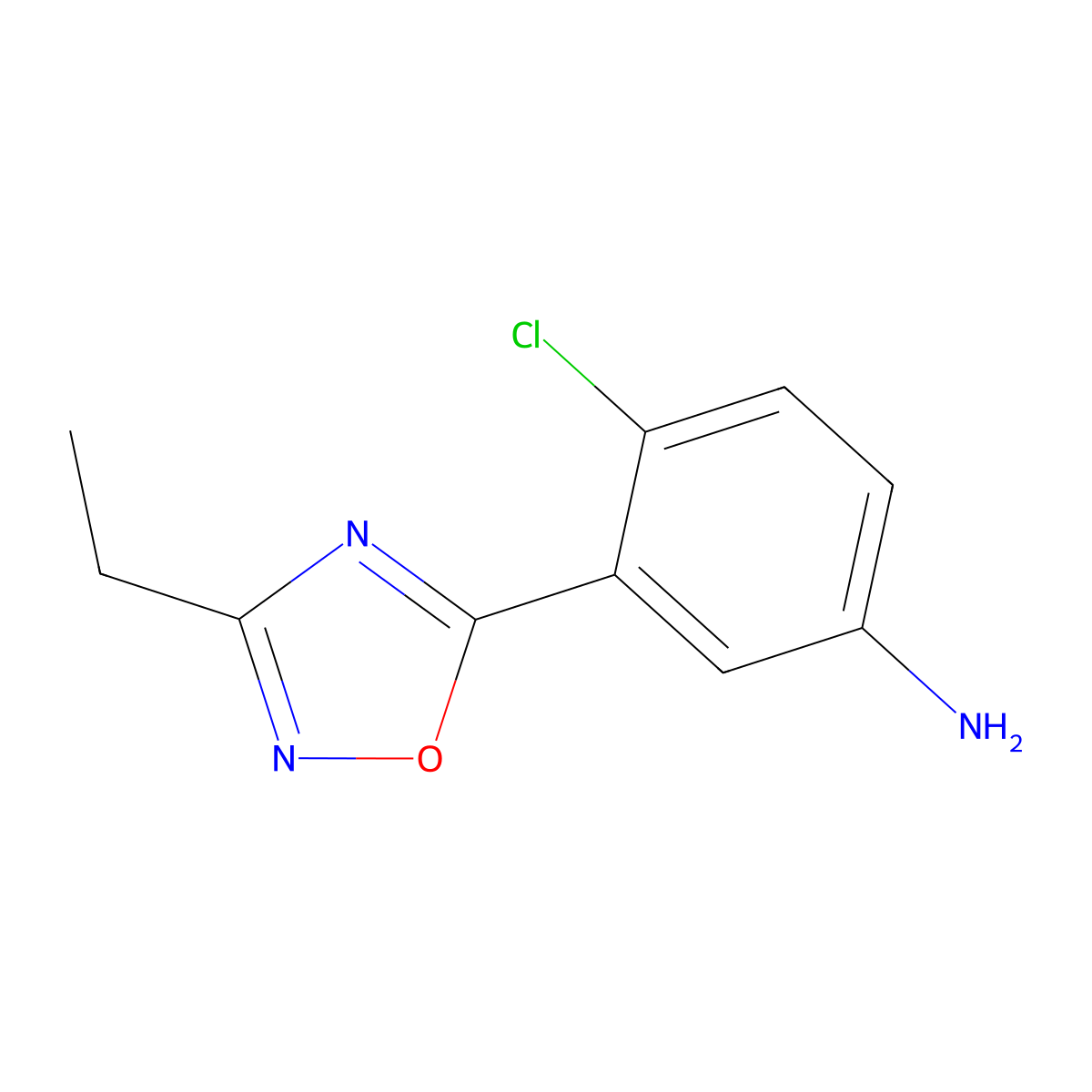4-Chloro-3-(3-ethyl-1,2,4-oxadiazol-5-yl)aniline molecular structure, CAS 1183472-79-8