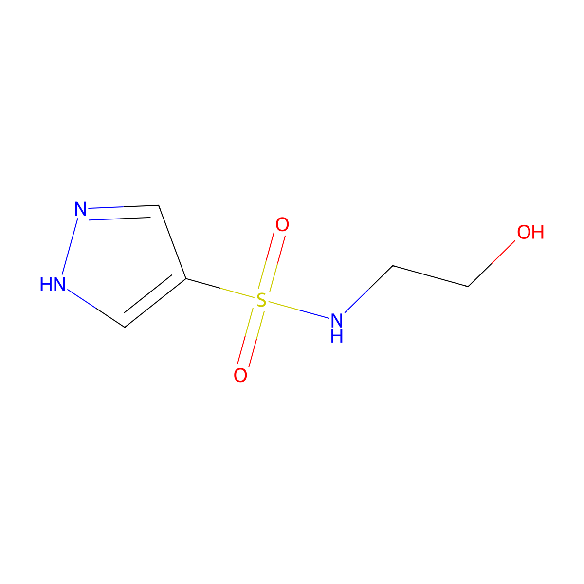 N-(2-hydroxyethyl)-1H-pyrazole-4-sulfonamide molecular structure, CAS 1183476-16-5