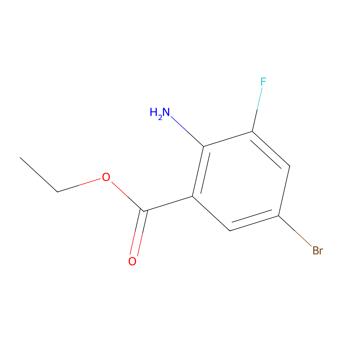 Ethyl 2-amino-5-bromo-3-fluorobenzoate molecular structure, CAS 1183479-43-7