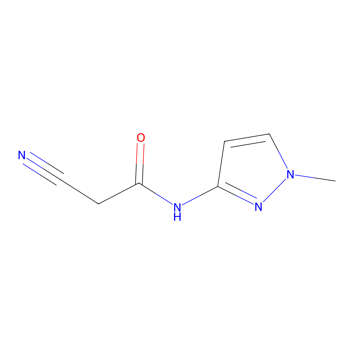 2-cyano-N-(1-methyl-1H-pyrazol-3-yl)acetamide molecular structure, CAS 1183480-49-0