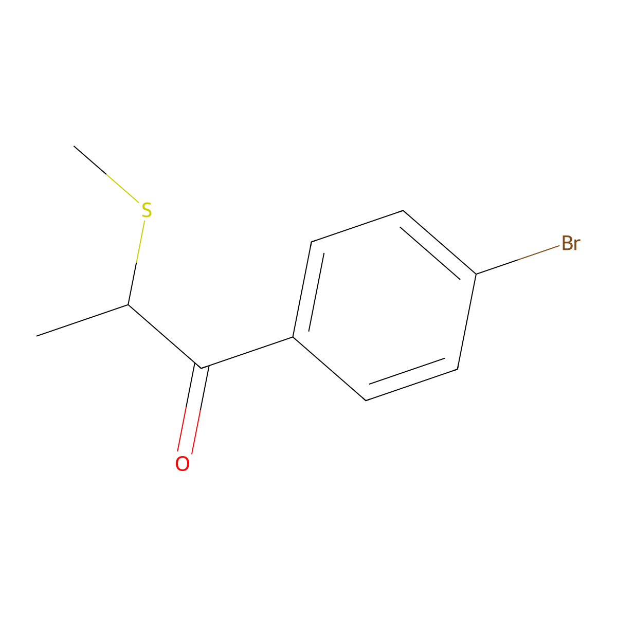 1-(4-Bromophenyl)-2-(methylsulfanyl)propan-1-one molecular structure, CAS 1183480-80-9