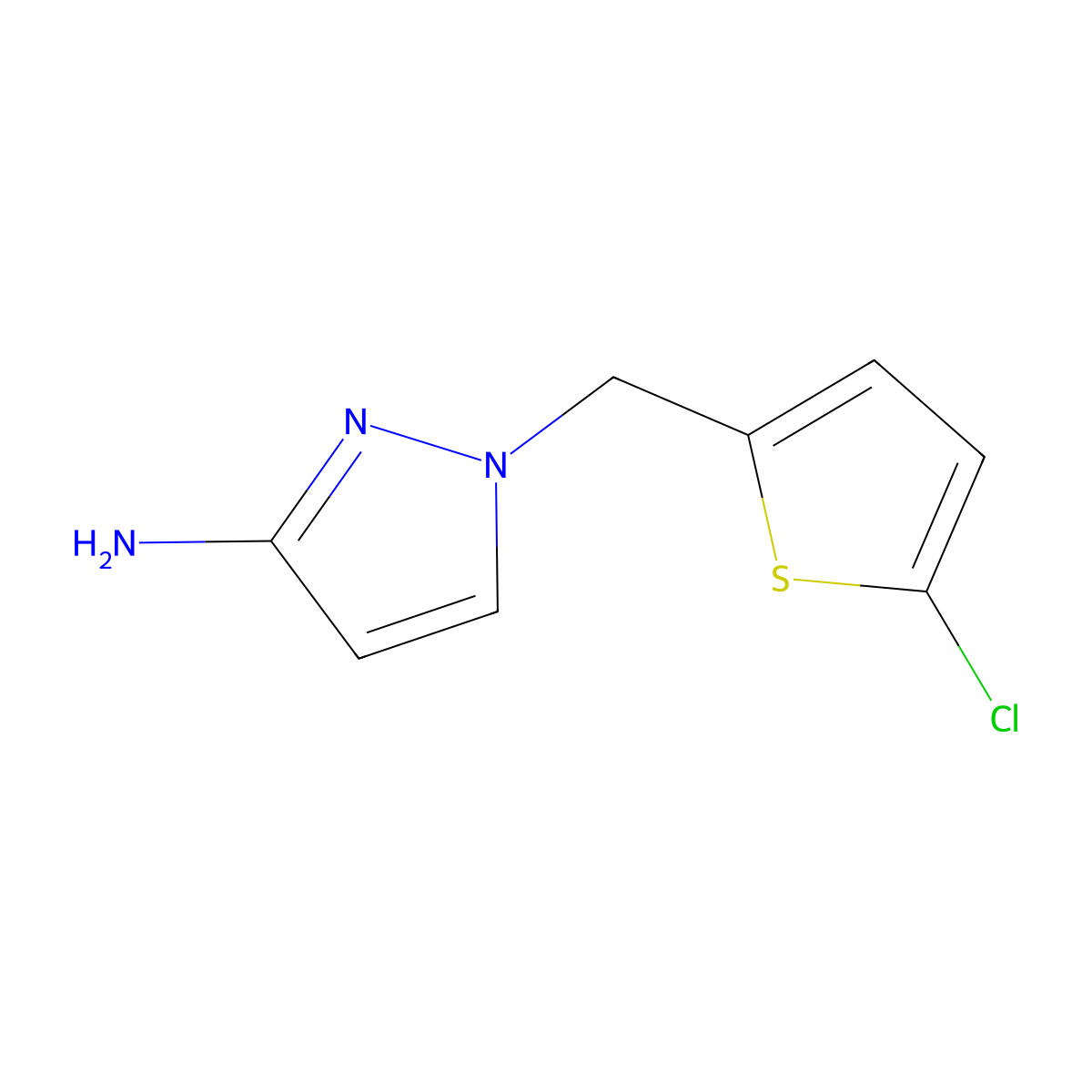 1-[(5-Chlorothiophen-2-YL)methyl]-1H-pyrazol-3-amine molecular structure, CAS 1183481-57-3