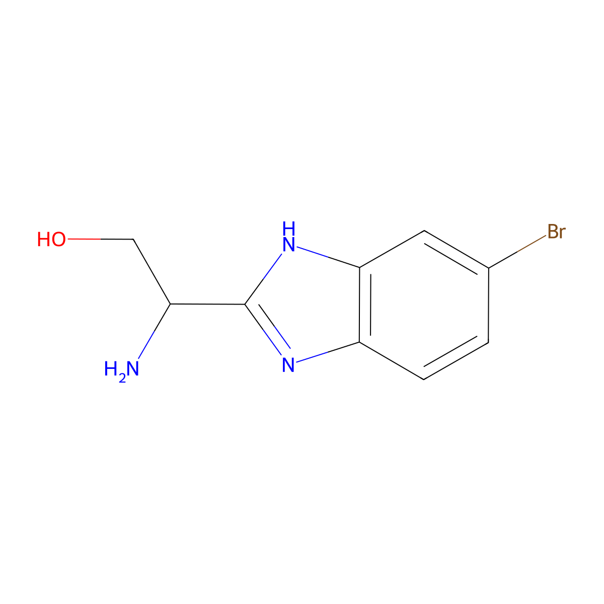 2-Amino-2-(5-bromo-1H-benzo[d]imidazol-2-yl)ethanol molecular structure, CAS 1183482-02-1