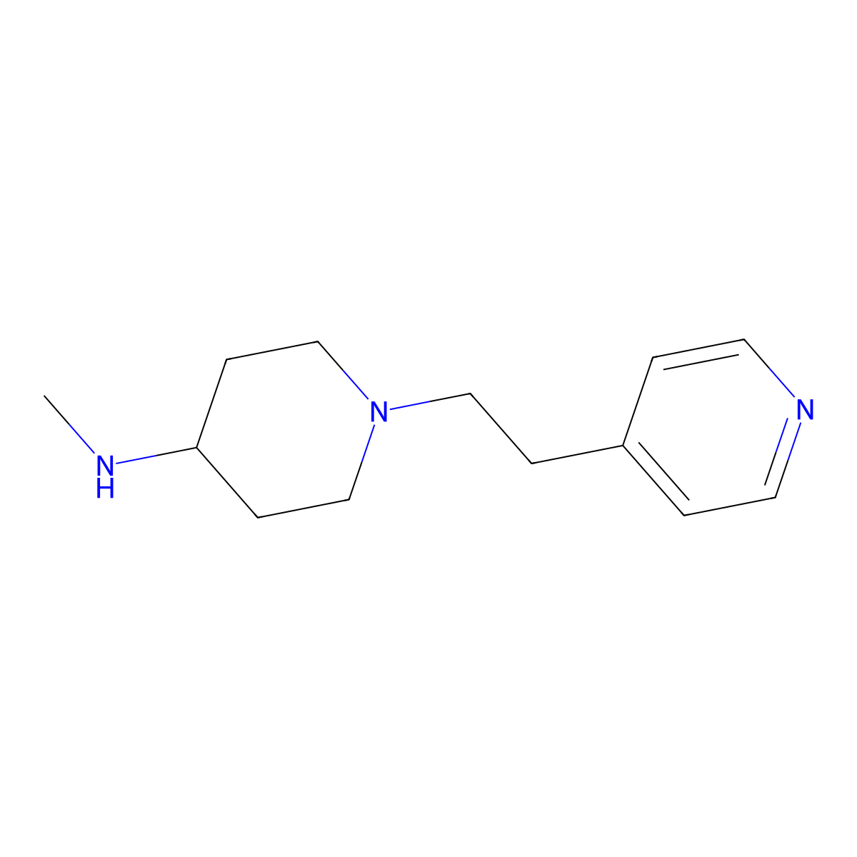 N-methyl-1-(2-(pyridin-4-yl)ethyl)piperidin-4-amine molecular structure, CAS 1183484-80-1