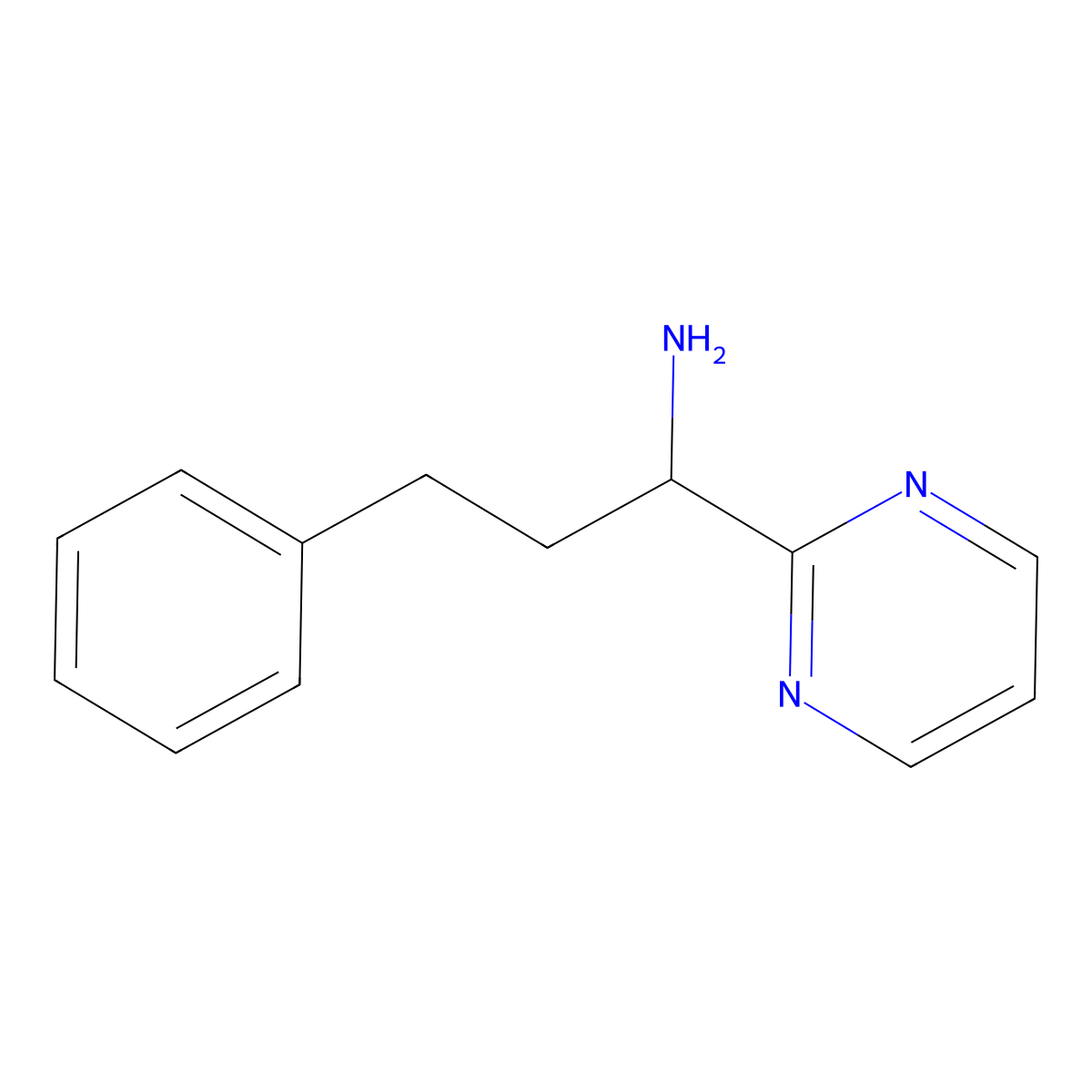 3-Phenyl-1-(pyrimidin-2-yl)propan-1-amine molecular structure, CAS 1183484-93-6