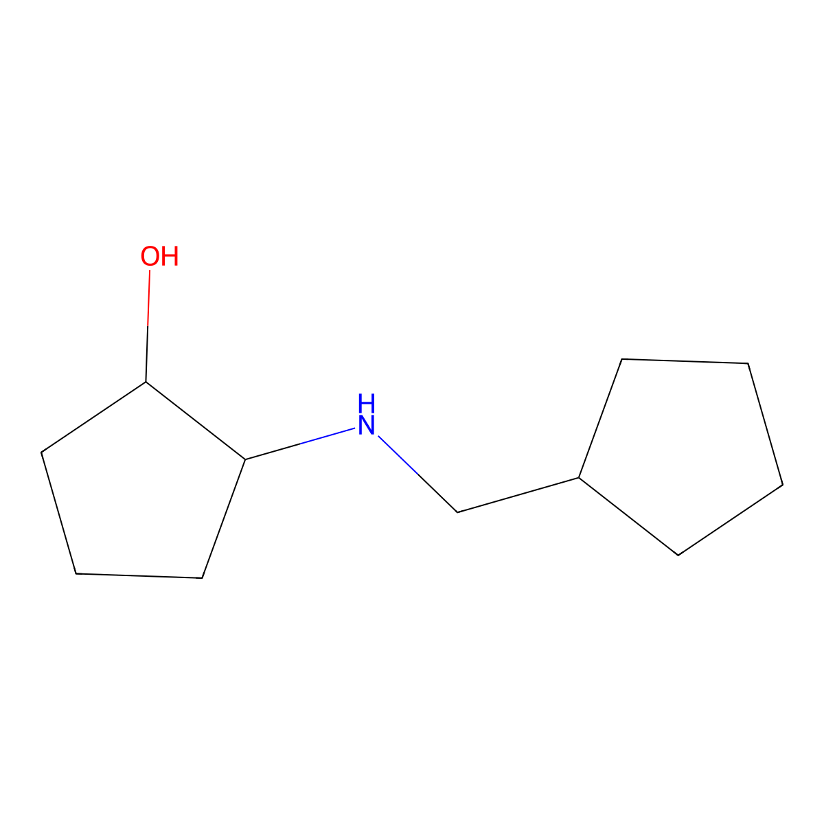 2-[(Cyclopentylmethyl)amino]cyclopentan-1-ol molecular structure, CAS 1183485-45-1