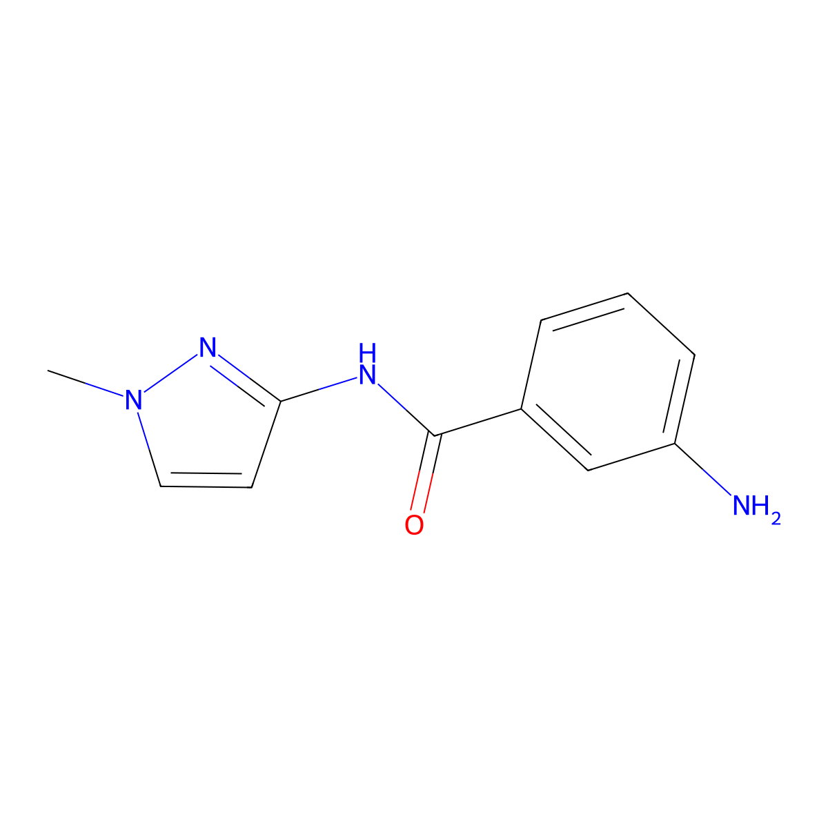 3-Amino-N-(1-methyl-1H-pyrazol-3-YL)benzamide molecular structure, CAS 1183486-98-7