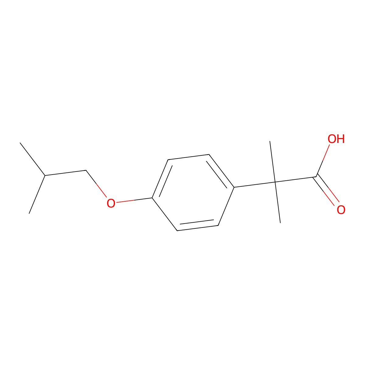 2-Methyl-2-[4-(2-methylpropoxy)phenyl]propanoic acid molecular structure, CAS 1183487-83-3