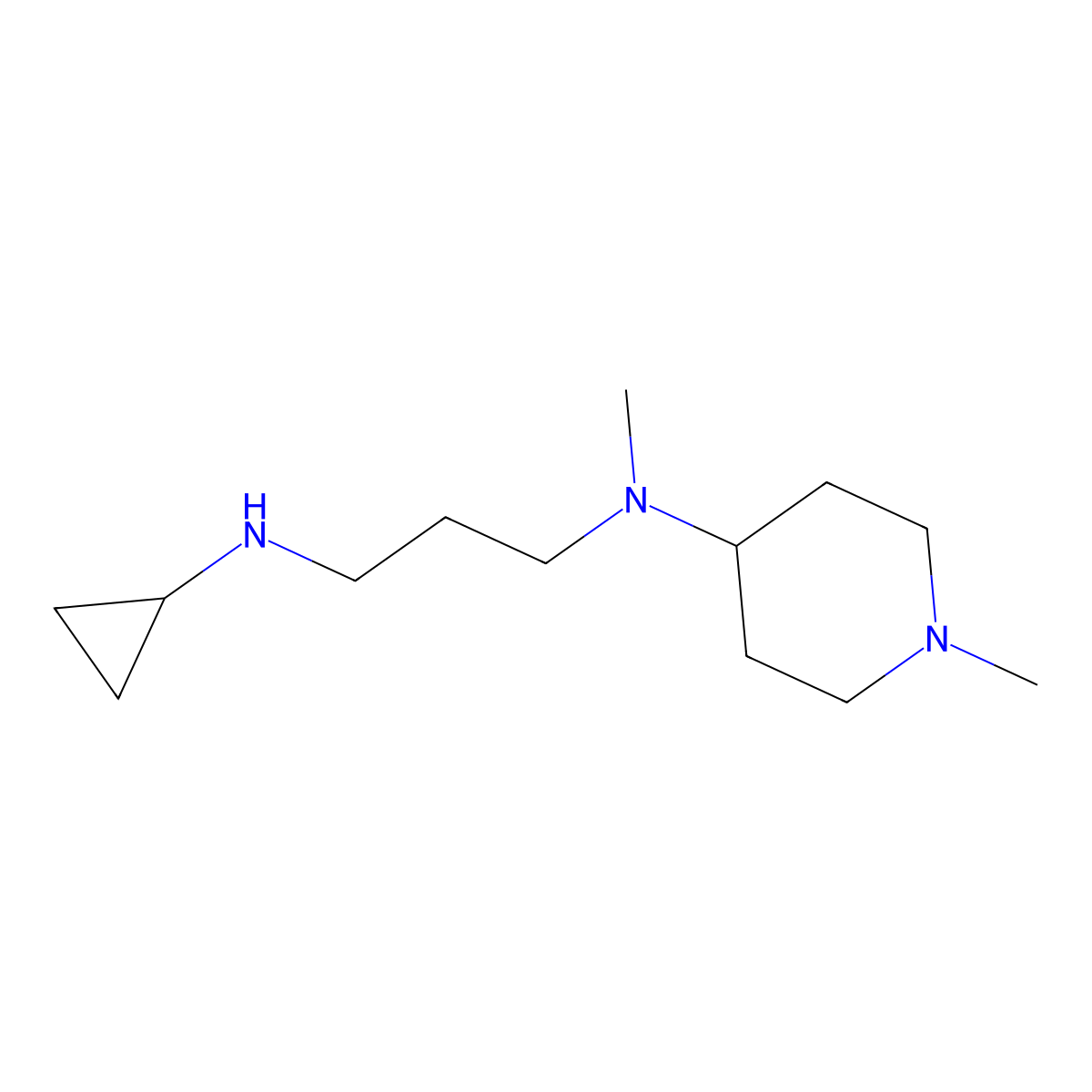 N-[3-(cyclopropylamino)propyl]-N,1-dimethylpiperidin-4-amine molecular structure, CAS 1183491-64-6