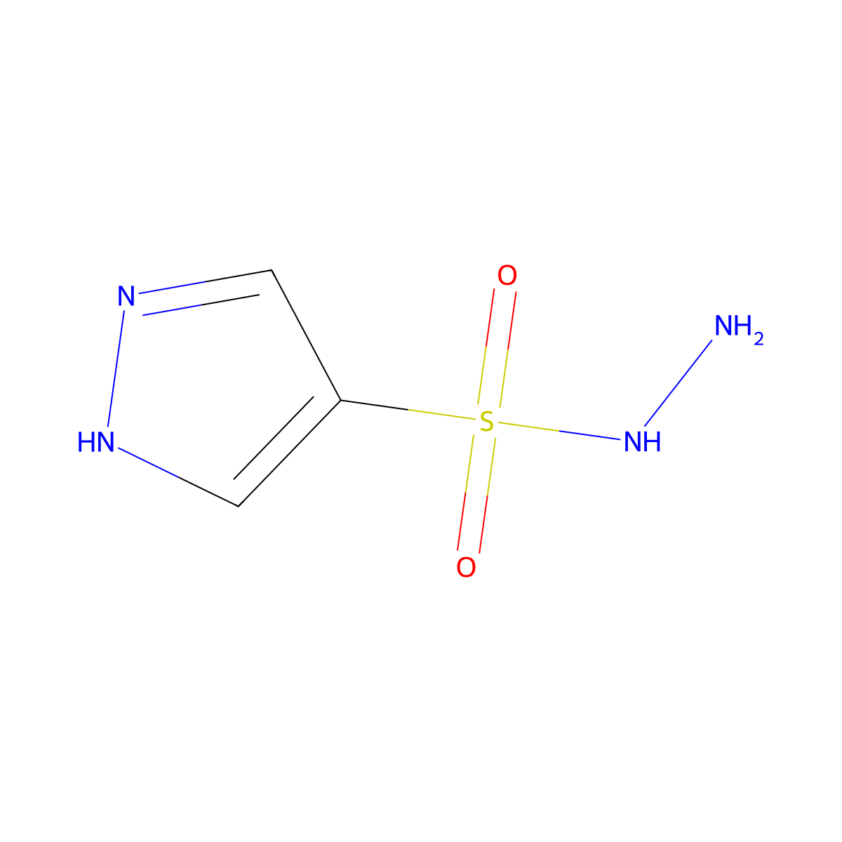 1H-pyrazole-4-sulfonohydrazide molecular structure, CAS 1183491-92-0