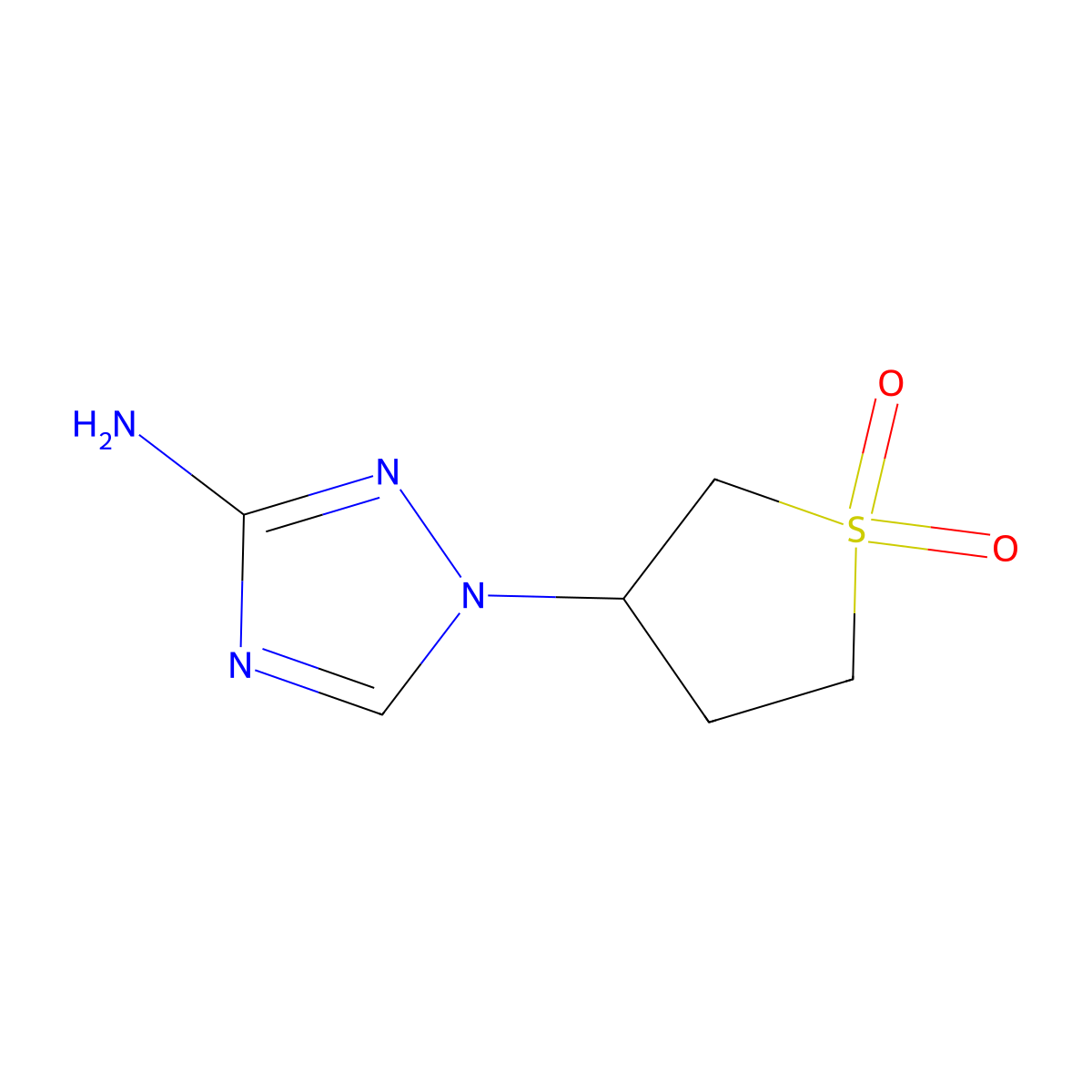 3-(3-Amino-1H-1,2,4-triazol-1-yl)-1lambda6-thiolane-1,1-dione molecular structure, CAS 1183493-44-8