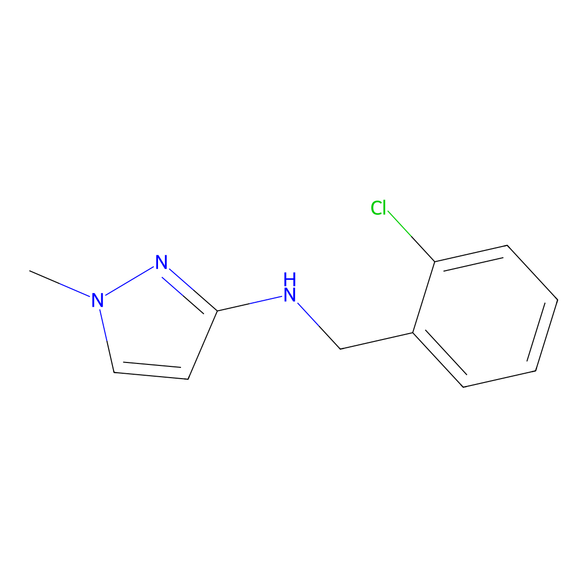 N-[(2-Chlorophenyl)methyl]-1-methyl-1H-pyrazol-3-amine molecular structure, CAS 1183494-04-3