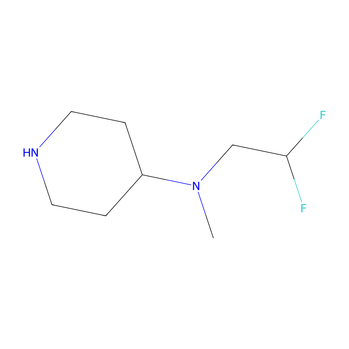 N-(2,2-difluoroethyl)-N-methylpiperidin-4-amine molecular structure, CAS 1183504-76-8