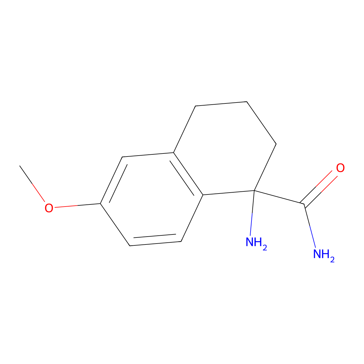 1-Amino-6-methoxy-1,2,3,4-tetrahydronaphthalene-1-carboxamide molecular structure, CAS 1183506-28-6