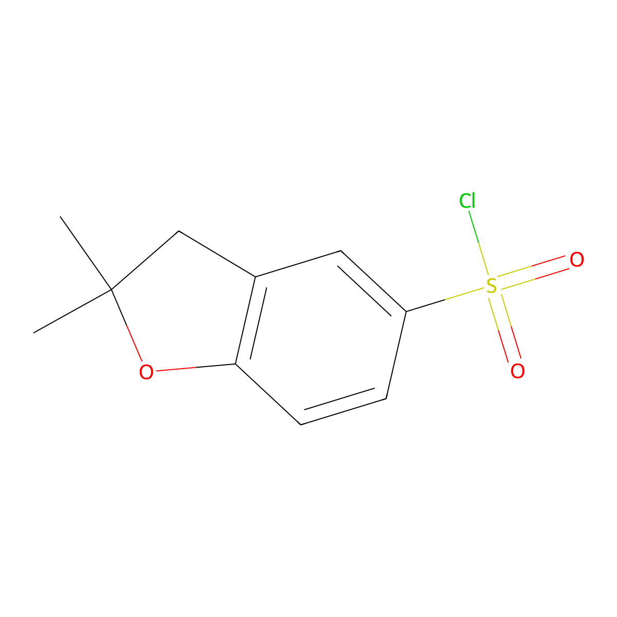 2,2-Dimethyl-2,3-dihydro-1-benzofuran-5-sulfonyl chloride molecular structure, CAS 118351-97-6