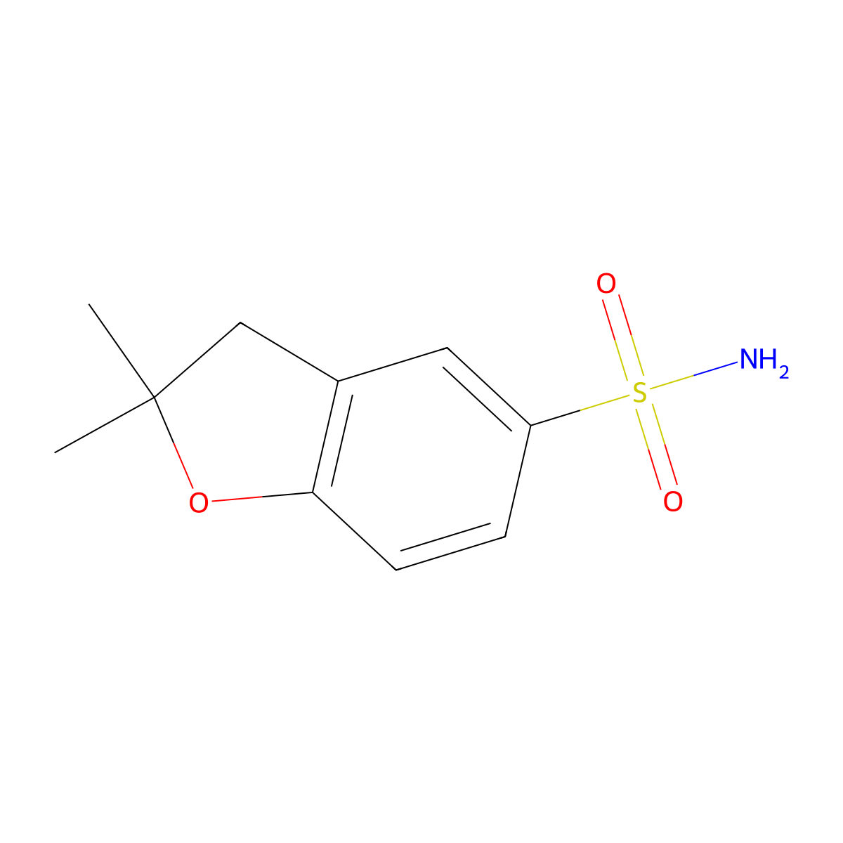 2,2-Dimethyl-2,3-dihydro-1-benzofuran-5-sulfonamide molecular structure, CAS 118351-98-7