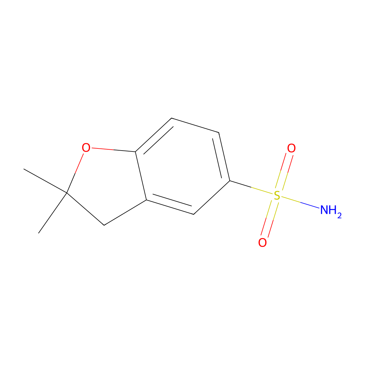 2,2-Dimethyl-2,3-dihydro-1-benzofuran-5-sulfonamide molecular structure, CAS 118351-98-7