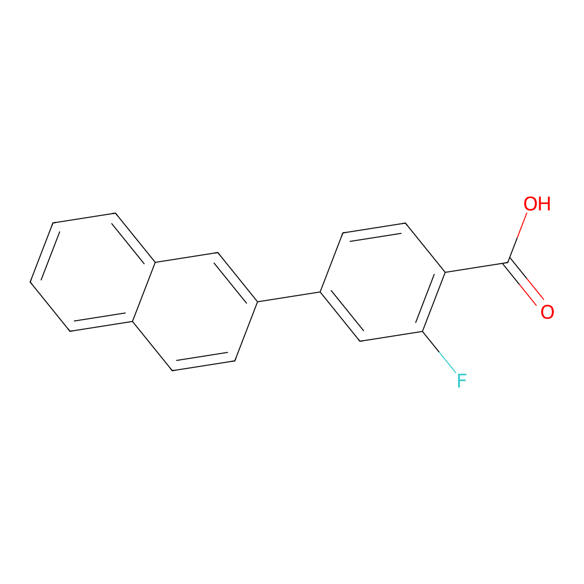 2-Fluoro-4-(naphthalen-2-YL)benzoic acid molecular structure, CAS 1183510-28-2