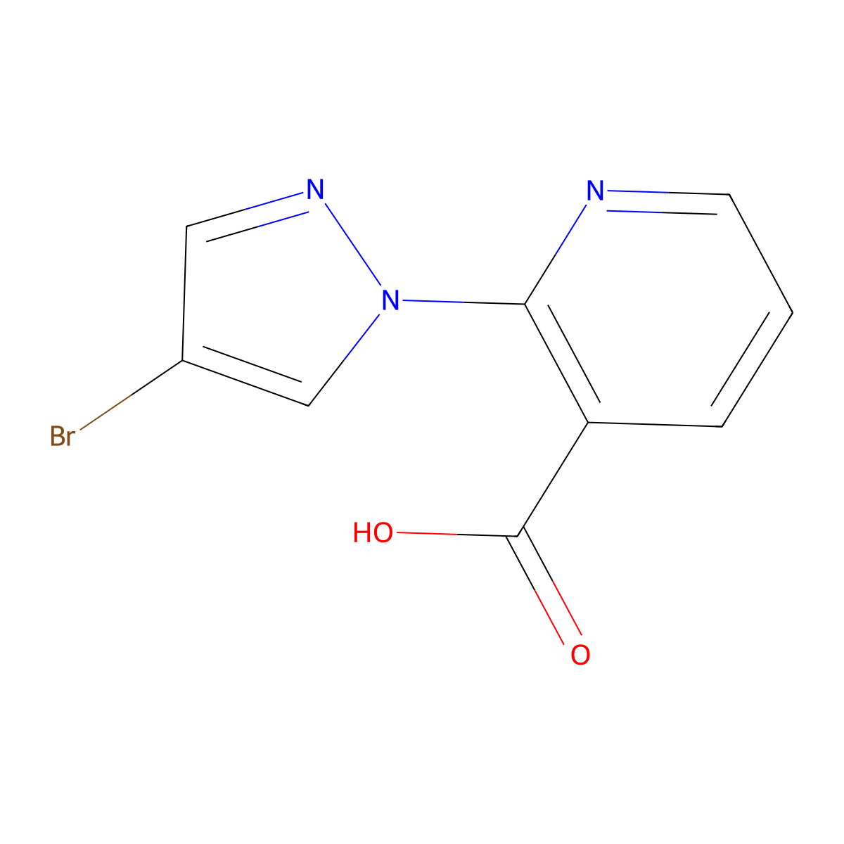 2-(4-bromo-1H-pyrazol-1-yl)pyridine-3-carboxylic acid molecular structure, CAS 1183510-48-6