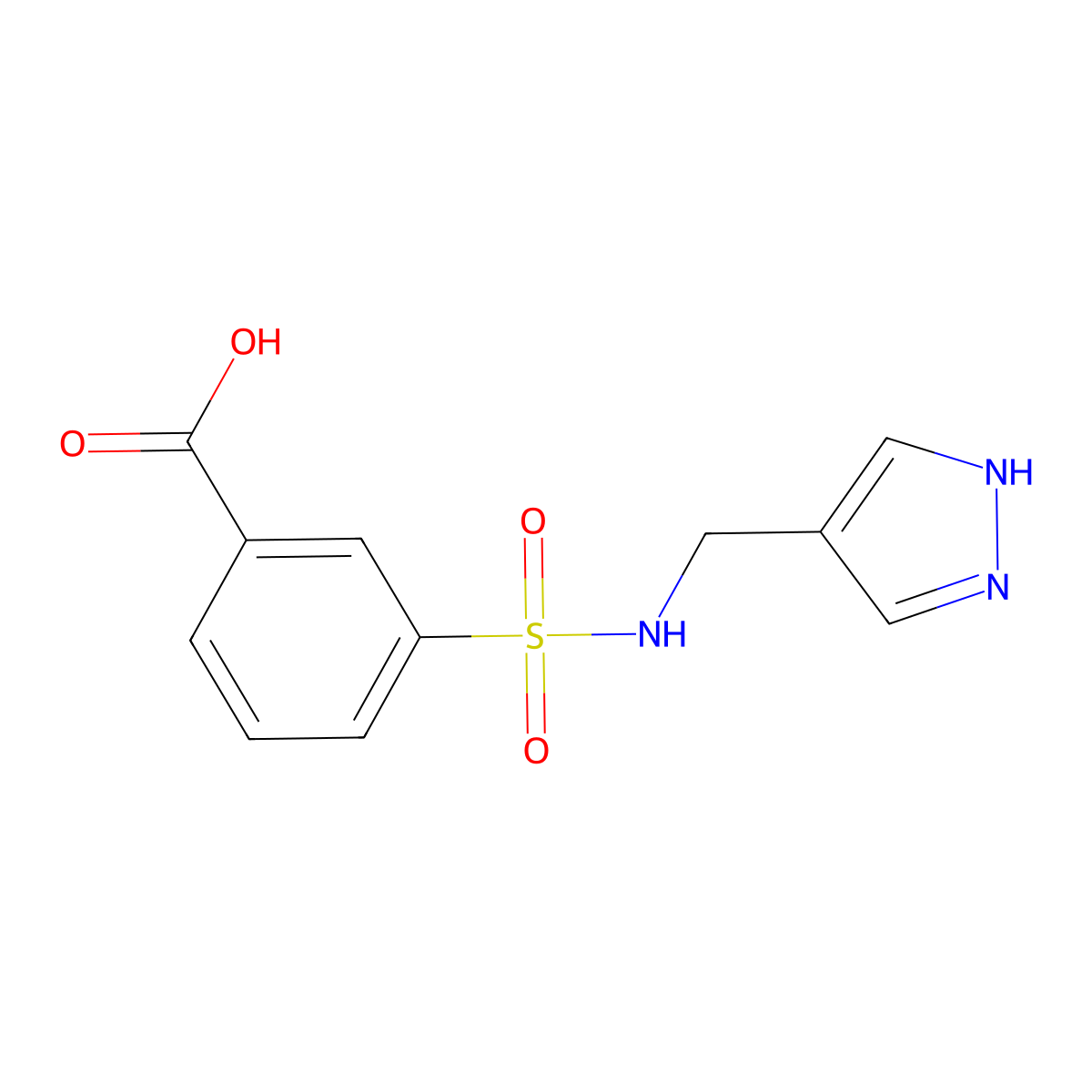 3-{[(1H-pyrazol-4-yl)methyl]sulfamoyl}benzoic acid molecular structure, CAS 1183510-85-1