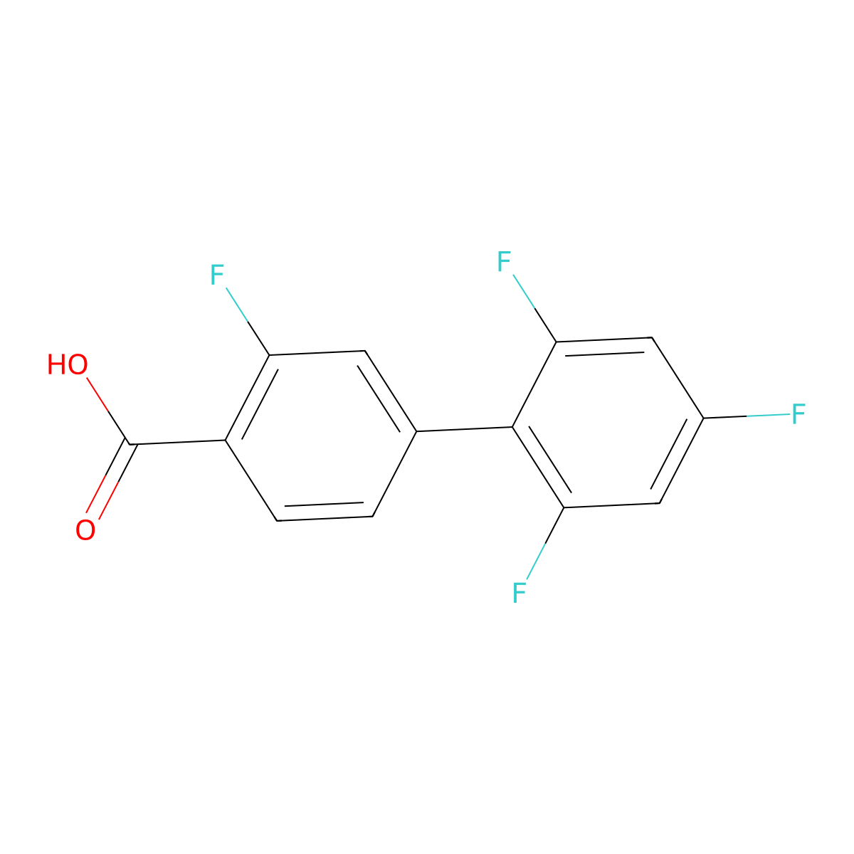 2-Fluoro-4-(2,4,6-trifluorophenyl)benzoic acid molecular structure, CAS 1183511-54-7