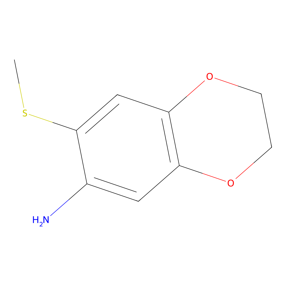 7-(Methylsulfanyl)-2,3-dihydro-1,4-benzodioxin-6-amine molecular structure, CAS 1183512-25-5