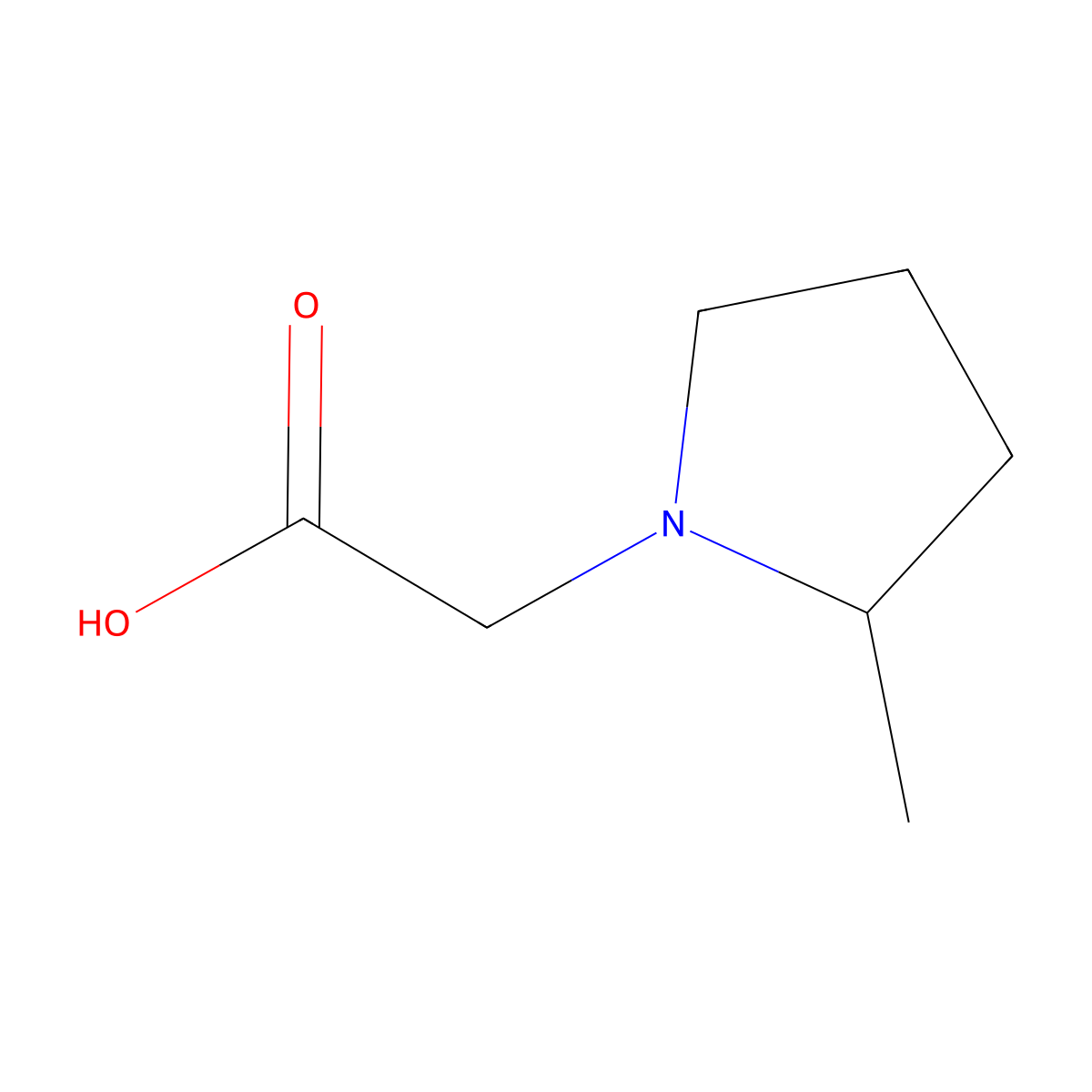 2-(2-Methylpyrrolidin-1-yl)acetic acid molecular structure, CAS 1183514-67-1