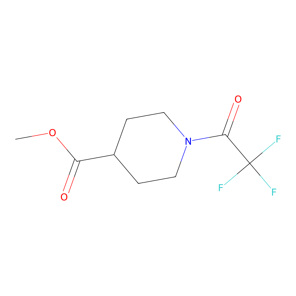 Methyl 1-(2,2,2-trifluoroacetyl)piperidine-4-carboxylate molecular structure, CAS 1183517-36-3