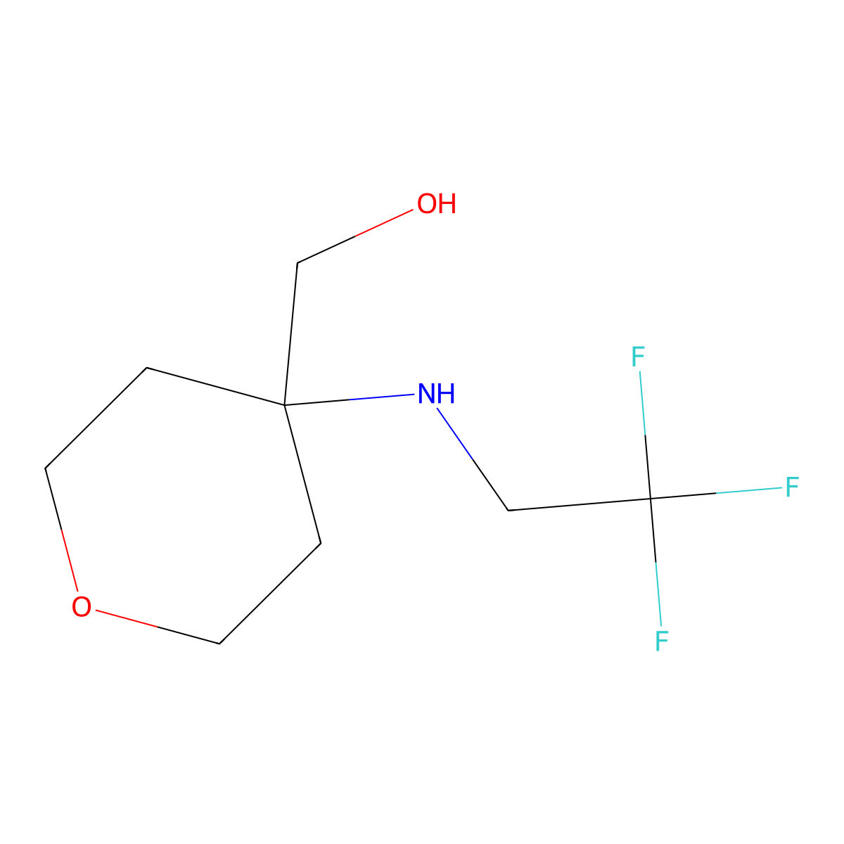 {4-[(2,2,2-trifluoroethyl)amino]tetrahydro-2H-pyran-4-yl}methanol molecular structure, CAS 1183519-22-3