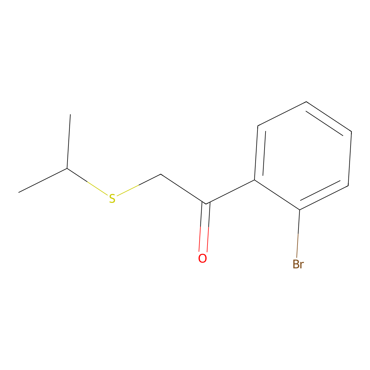 1-(2-Bromophenyl)-2-(isopropylthio)ethan-1-one molecular structure, CAS 1183521-81-4