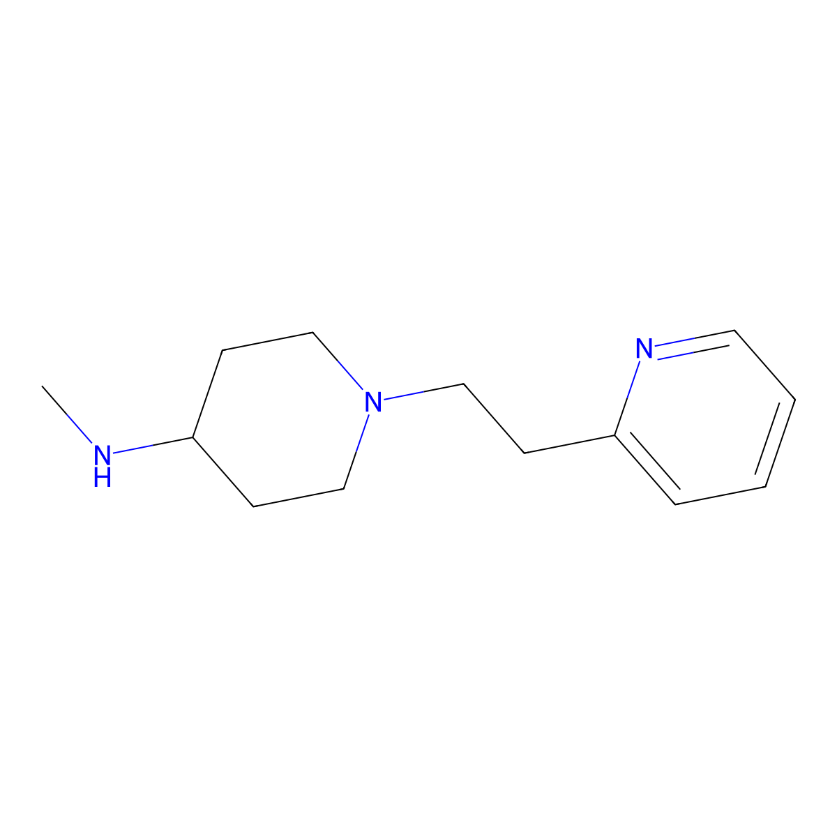 N-methyl-1-[2-(pyridin-2-yl)ethyl]piperidin-4-amine molecular structure, CAS 1183522-34-0