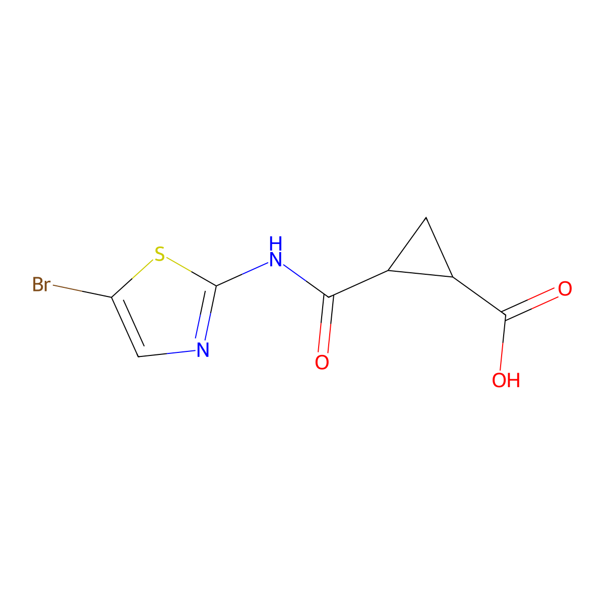 2-[(5-Bromo-1,3-thiazol-2-yl)carbamoyl]cyclopropane-1-carboxylic acid molecular structure, CAS 1183522-41-9