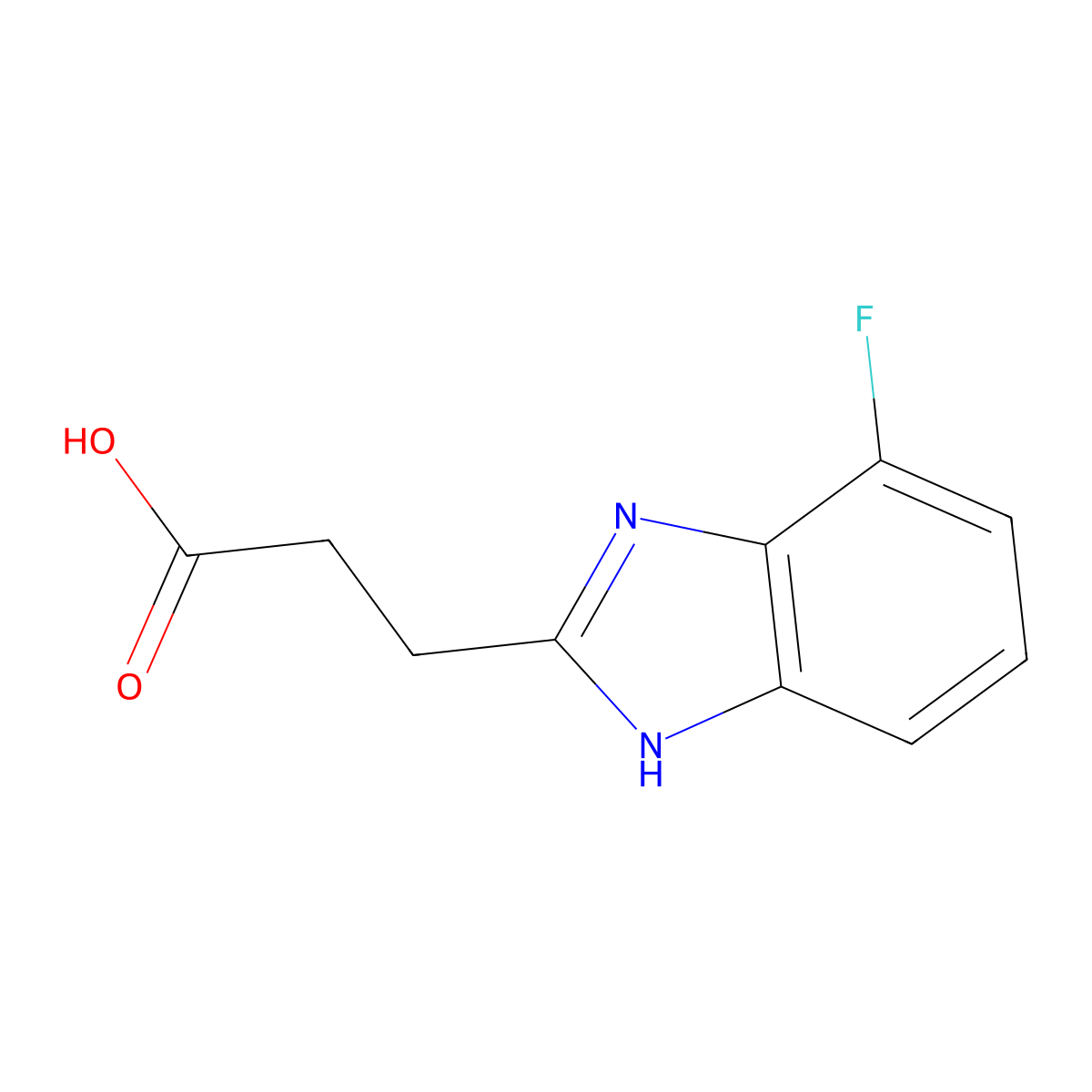 3-(4-fluoro-1H-1,3-benzodiazol-2-yl)propanoic acid molecular structure, CAS 1183522-97-5