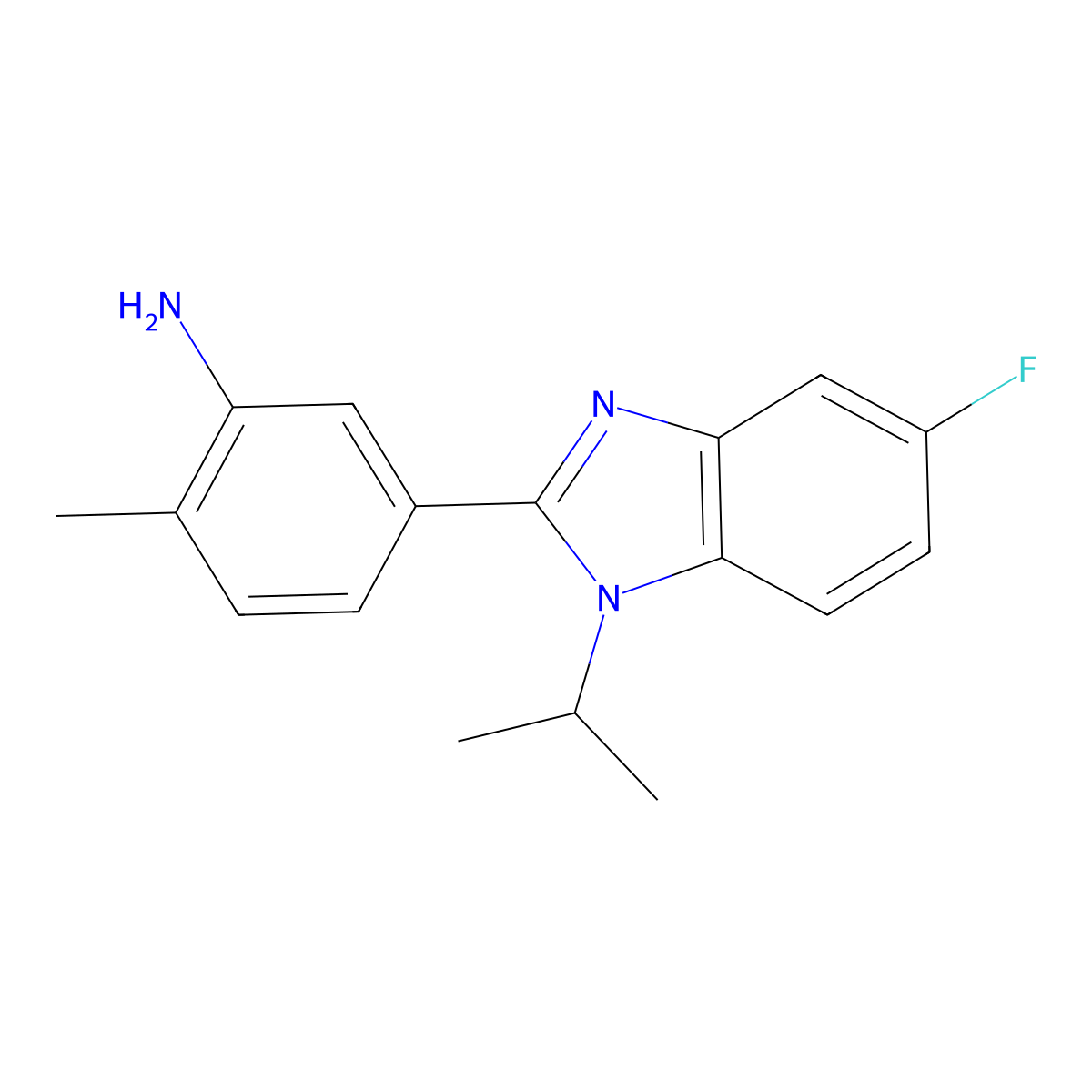 5-[5-fluoro-1-(propan-2-yl)-1H-1,3-benzodiazol-2-yl]-2-methylaniline molecular structure, CAS 1183523-85-4