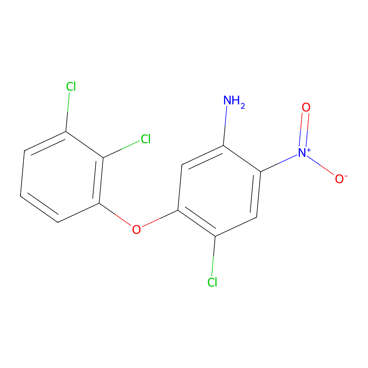 4-Chloro-5-(2,3-dichlorophenoxy)-2-nitroaniline molecular structure, CAS 118353-04-1