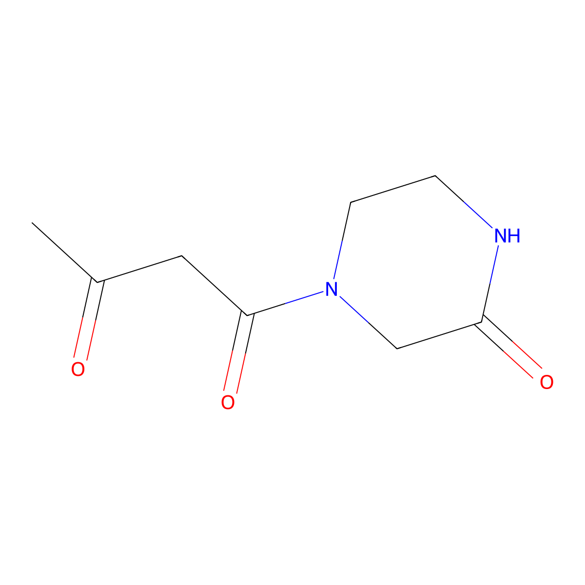 1-(3-Oxopiperazin-1-yl)butane-1,3-dione molecular structure, CAS 1183530-90-6