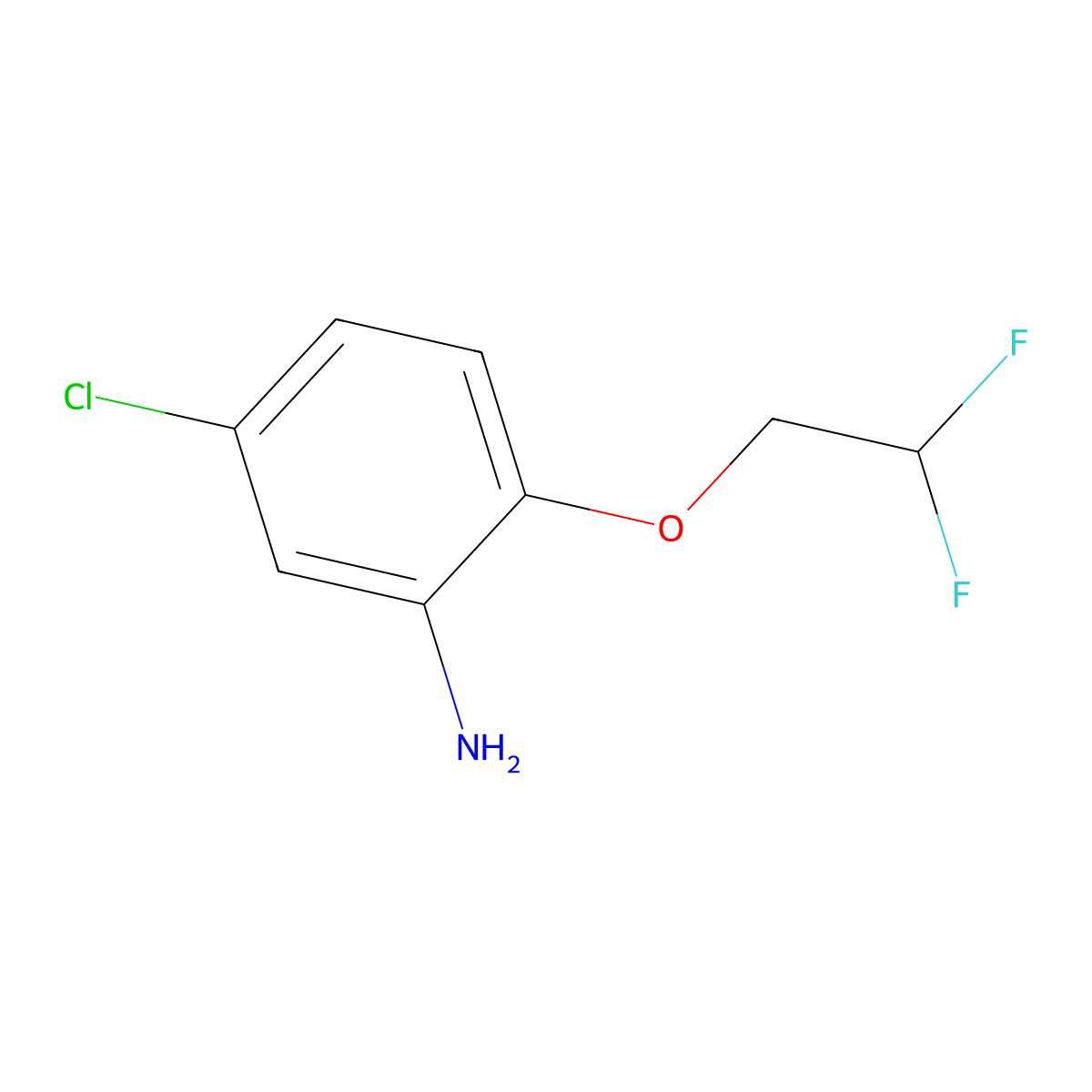 5-Chloro-2-(2,2-difluoroethoxy)aniline molecular structure, CAS 1183531-14-7