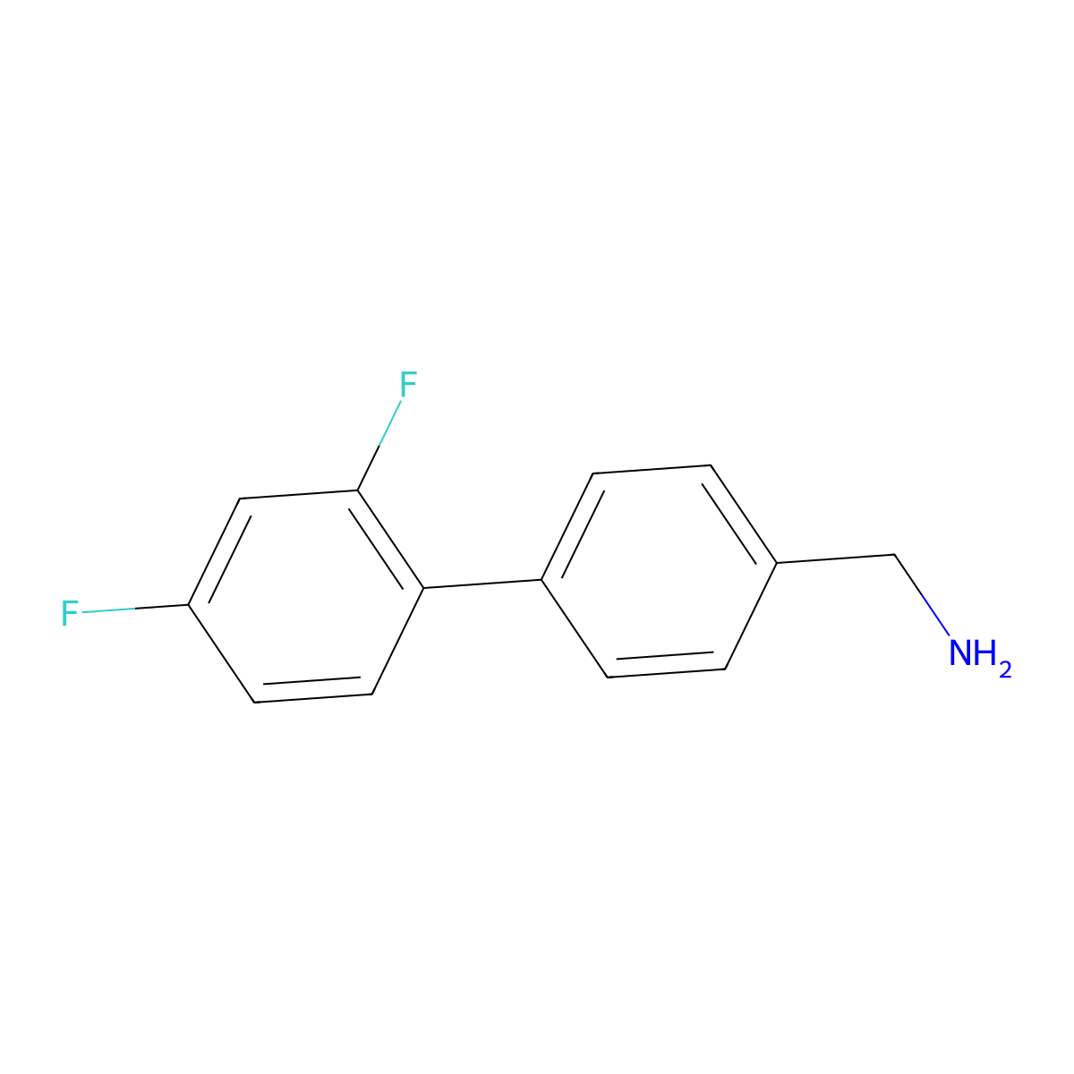 2',4'-Difluoro-biphenyl-4-methanamine HCl molecular structure, CAS 1183538-54-6