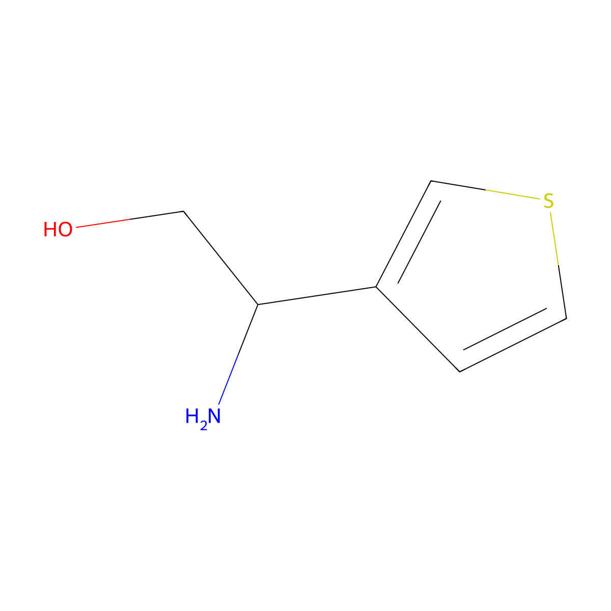 2-Amino-2-(thiophen-3-yl)ethan-1-ol molecular structure, CAS 1183538-72-8