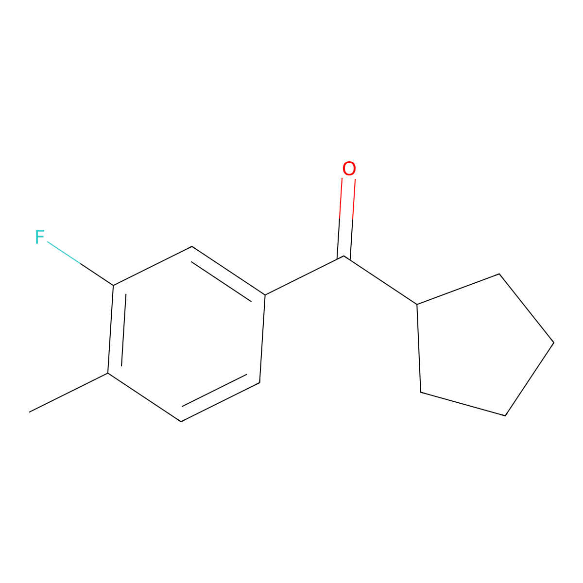 Cyclopentyl(3-fluoro-4-methylphenyl)methanone molecular structure, CAS 1183539-91-4