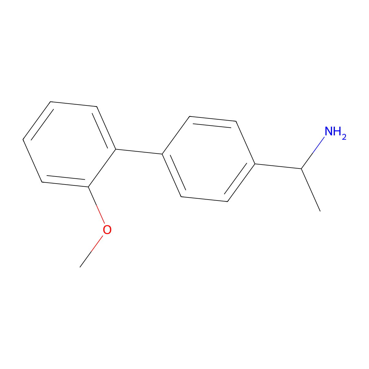 1-{2'-Methoxy-[1,1'-biphenyl]-4-yl}ethan-1-amine molecular structure, CAS 1183540-40-0