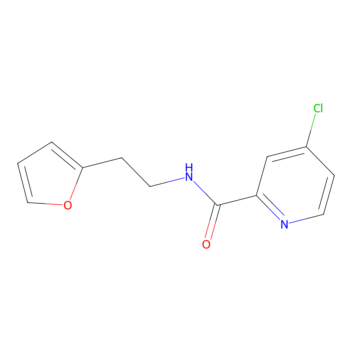 4-chloro-N-(2-(furan-2-yl)ethyl)pyridine-2-carboxamide molecular structure, CAS 1183542-75-7