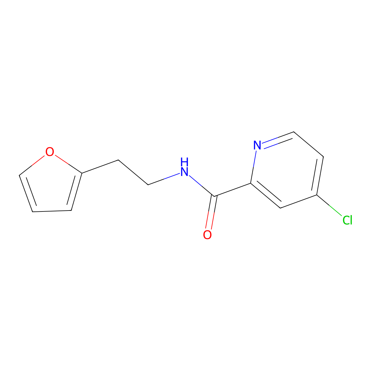 4-chloro-N-(2-(furan-2-yl)ethyl)pyridine-2-carboxamide molecular structure, CAS 1183542-75-7