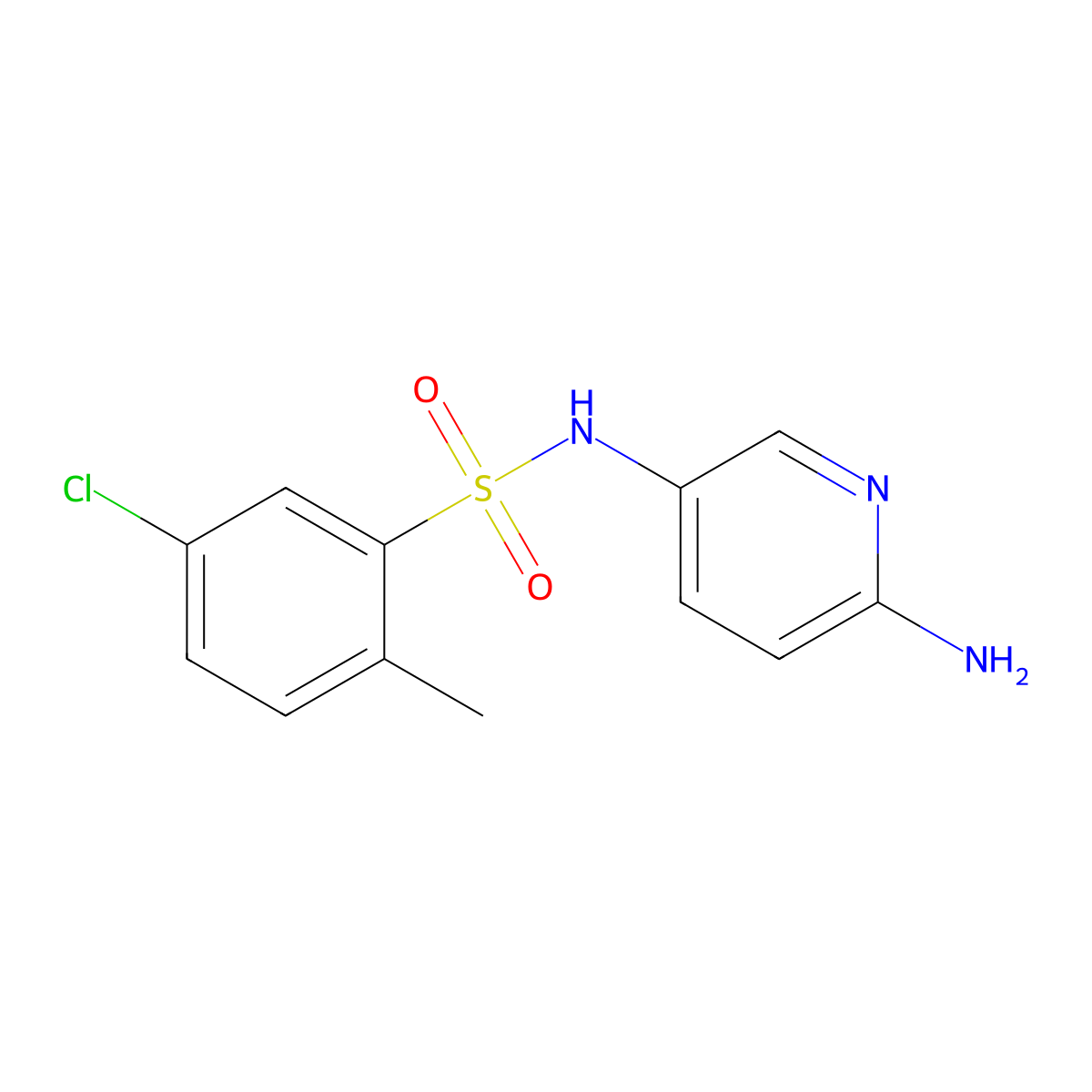 N-(6-aminopyridin-3-yl)-5-chloro-2-methylbenzenesulfonamide molecular structure, CAS 1183543-86-3