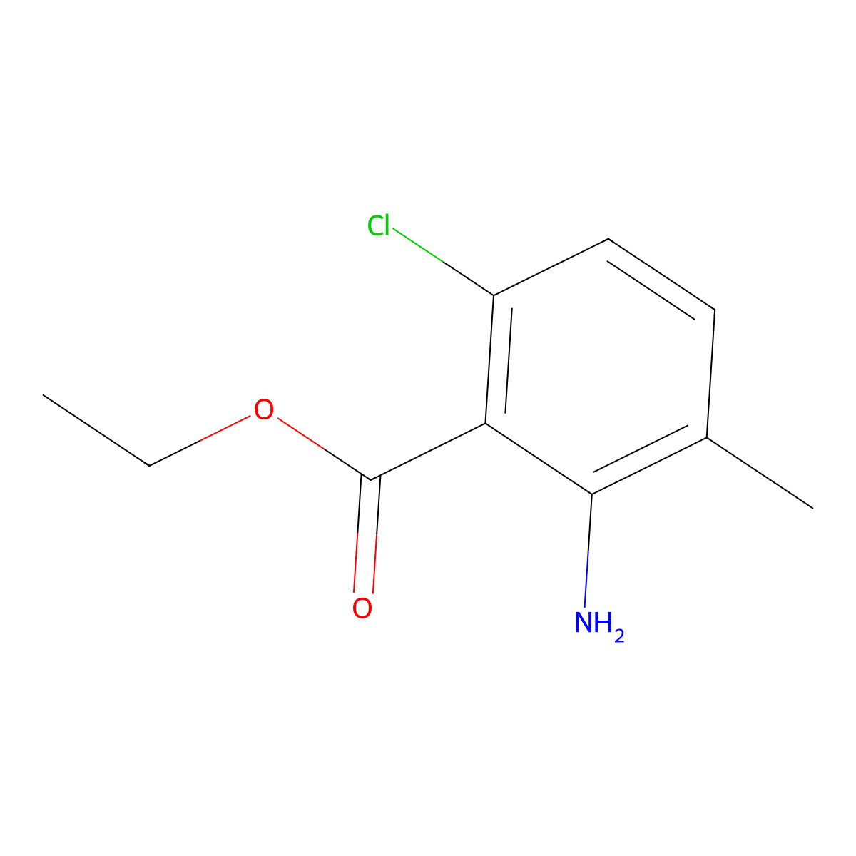 Ethyl 2-amino-6-chloro-3-methylbenzoate molecular structure, CAS 1183546-09-9