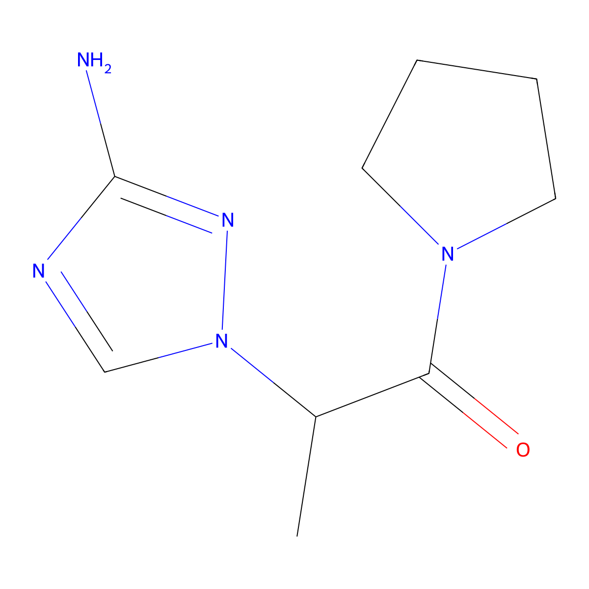 2-(3-Amino-1h-1,2,4-triazol-1-yl)-1-(pyrrolidin-1-yl)propan-1-one molecular structure, CAS 1183546-72-6